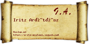 Iritz Arétász névjegykártya